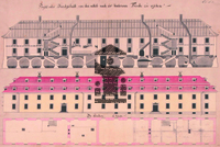 Gebäudeplan des historischen Brau- und Backgebäudes