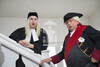 Francke und der König auf der Treppe im Historischen Waisenhaus