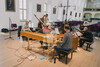 Mitglieder der Lautten Compagney musizieren im Freylinghausen-Saal