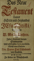 Neues Testament der Canstein Bibelanstalt 1712