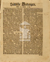 Hällische Zeitung vom 15. Juni 1708